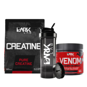 Kit Creatina 1kg + Venom Pré Workout 300g + Coqueteleira 700ml Dark Lab
